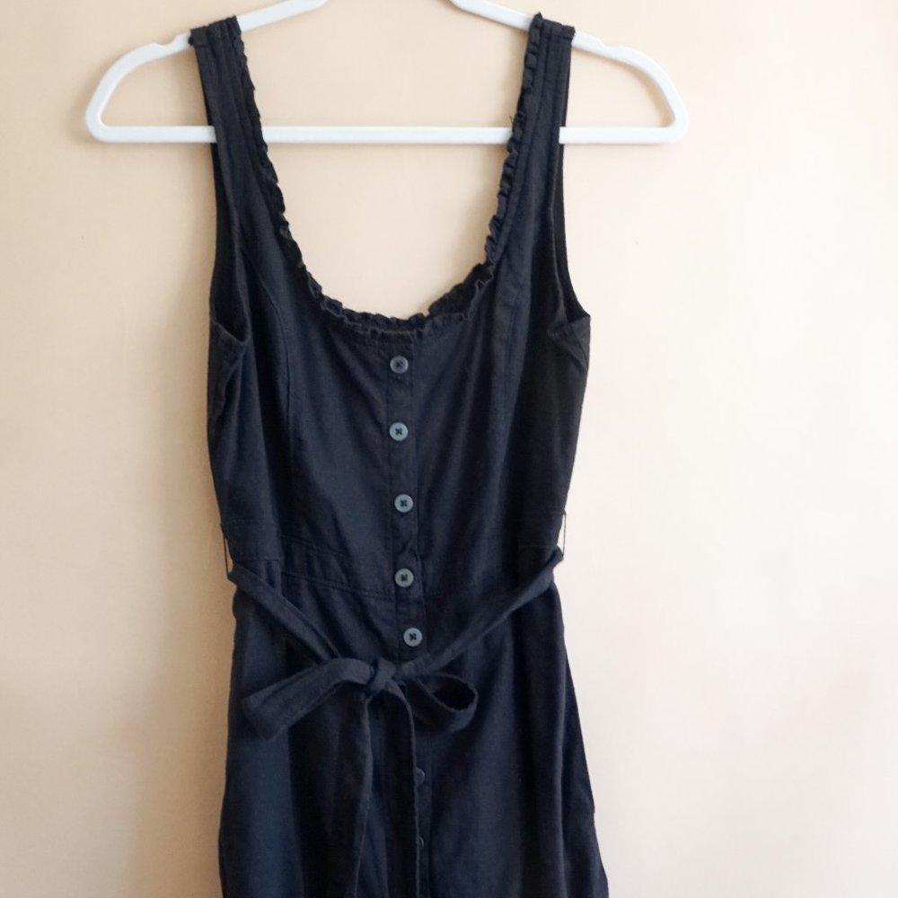 COPY - Sleeveless Woven Tie Belted Mini Dress